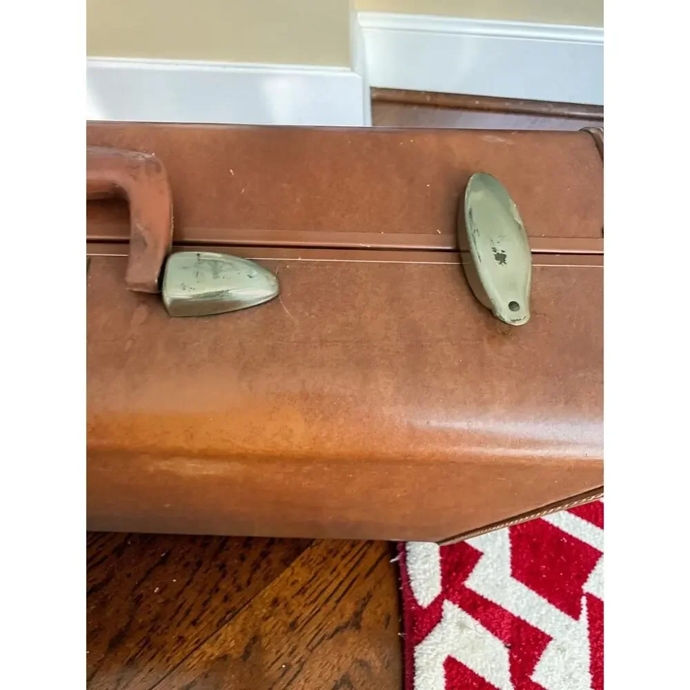 Vintage 1950s 60s Samsonite Streamlite Brown Suitcase Shwayder Bros Luggage